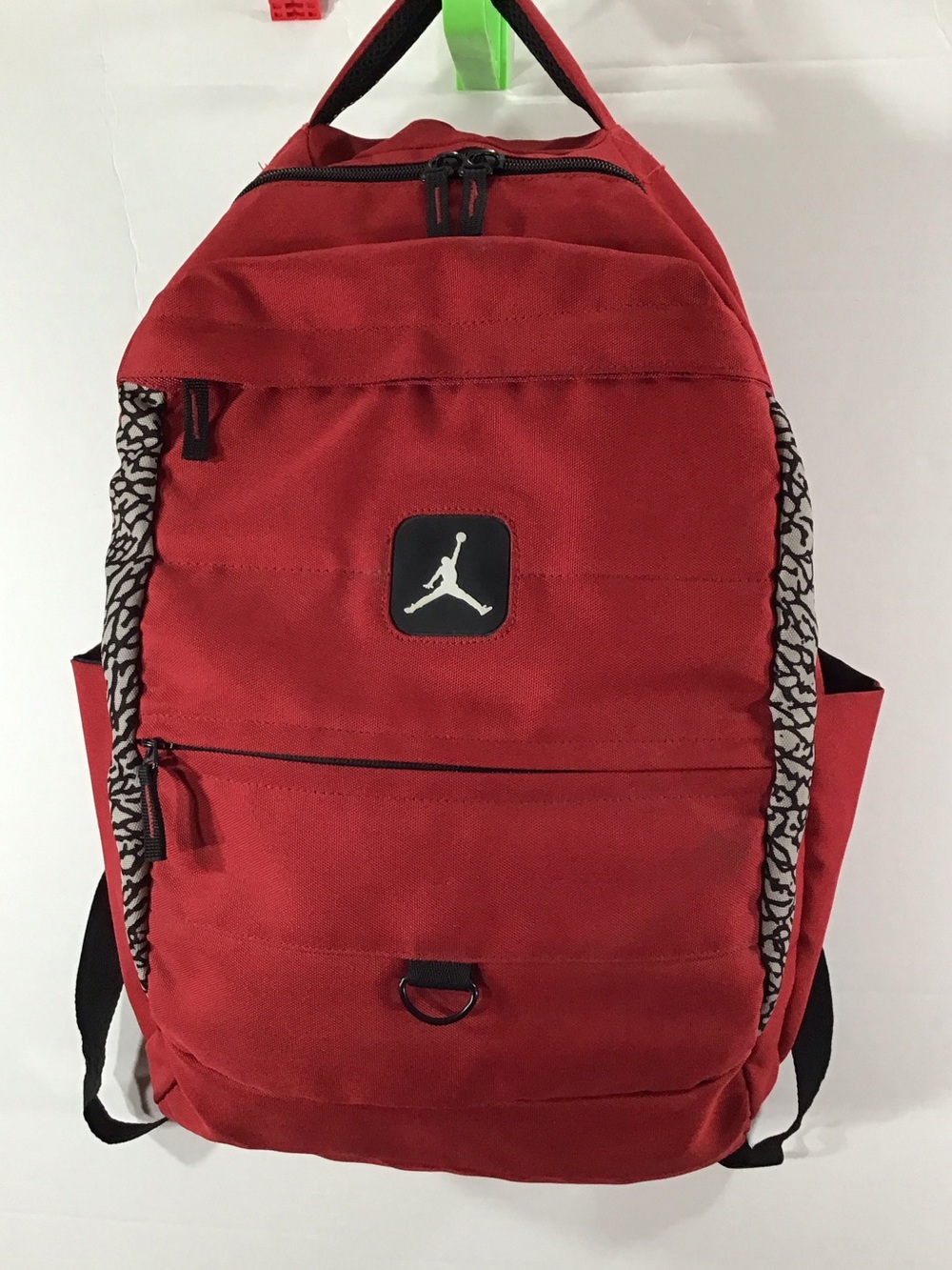 Jordan Retro 3 Red Backpack with Black & White Elephant-Print Accents unisex